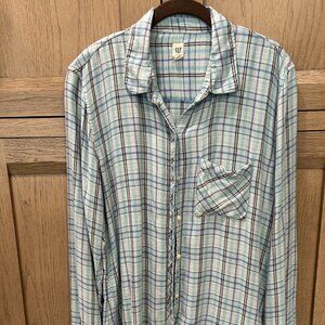 Ladies GAP Flannel Shirt Size XL Tall